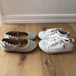 Polo by Ralph Lauren White and Lauren Ashley Silver ballet flats